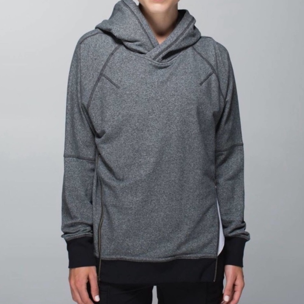Lululemon Om & Roam Zipper Bottom Hoodie Heathered Black